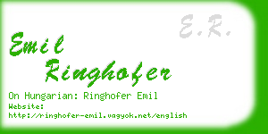 emil ringhofer business card